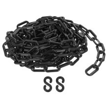 Plastic Chain Links, 1.9-Inch 25 Foot Plastic Barrier Chain Safety Chains Safety Barrier Chains with S-Hooks for Crowd Control Queue Line Fence Gate D