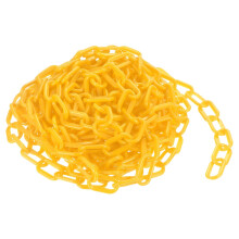 Plastic Chain Links, 1.4-Inch 25 Foot Plastic Barrier Chain Safety Chains Safety Barrier Chains for Crowd Control Queue Line Fence Gate Decoration, Ye