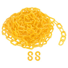 Plastic Chain Links, 1.4-Inch 25 Foot Plastic Barrier Chain Safety Chains Safety Barrier Chains with S-Hooks for Crowd Control Queue Line Fence Gate D