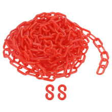 Plastic Chain Links, 1.4-Inch 25 Foot Plastic Barrier Chain Safety Chains Safety Barrier Chains with S-Hooks for Crowd Control Queue Line Fence Gate D