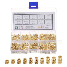 240pcs M3 M4 M5 Metric Threaded Inserts Brass Heat Set Insert Knurled Nuts Assortment Kit, 3D Printing Brass Nuts Female Threaded Inserts Nuts