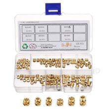 120pcs M3 M4 Metric Threaded Inserts Brass Heat Set Insert Knurled Nuts Assortment Kit, 3D Printing Brass Nuts Female Threaded Inserts Nuts