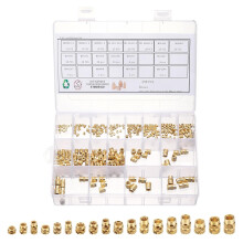 258pcs M2 M2.5 M3 M4 M5 M6 Metric Threaded Inserts Brass Heat Set Insert Knurled Nuts Assortment Kit, 3D Printing Brass Nuts Female Threaded Inserts N