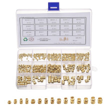 305pcs M2 M3 M4 M5 M6 Metric Threaded Inserts Brass Heat Set Insert Knurled Nuts Assortment Kit, 3D Printing Brass Nuts Female Threaded Inserts Nuts