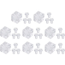 8 Set Cube Corner Code Bracket, 6-Hole Angle Connector Cube Joint Brace Acrylic Transparent w/Screws for Reinforcement Connecting Furniture(10MM)