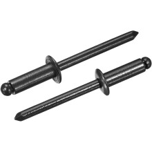 100Pcs 3/16"x1/2" Round Head Blind Rivets, Zinc-Plated Carbon Steel Grip and Mandrel Cap Blind Rivets, Black