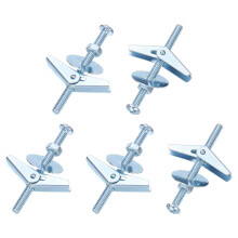 Toggle Bolt Wing Nut Assortment Kit, 100 Sets 1/4x3 Inch Butterfly Toggle Anchors with Wing Nuts, Hex Nuts, Washers, Hollow Drywall Anchors