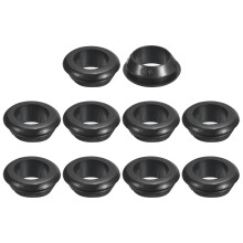 28 Pcs Rubber Grommets, 16mm ID 20mm Drill Hole Double Sided Hollow Firewall Hole Plugs Round Electrical Wiring Gasket, Black