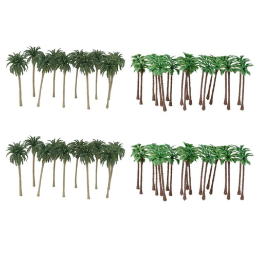 80 Pcs Coconut  Model Trees/Scenery Model Plastic Artificial Layout Rainforest Diorama