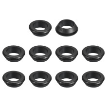 18 Pcs Rubber Grommets, 25mm ID 30mm Drill Hole Double Sided Hollow Firewall Hole Plugs Round Electrical Wiring Gasket, Black