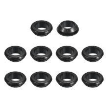 18 Pcs Rubber Grommets, 20mm ID 25mm Drill Hole Double Sided Hollow Firewall Hole Plugs Round Electrical Wiring Gasket, Black