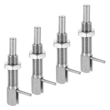4Pcs Retractable Indexing Plunger Pin, M16 L Spring Plunger Stainless Steel Spring Loaded Latch Telescopic Locking Pin with Nut for Machinery Shipbuil