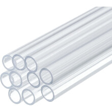 10 Pcs Clear Plastic Rigid Tubing 4.5mm ID x 6mm OD, 0.5 Meters Length Round Polycarbonate Tubing for Aquarium Water Pipe, Water Cooling System, Plumb