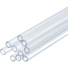 10 Pcs Clear Plastic Rigid Tubing 2mm ID x 3mm OD, 0.5 Meters Length Round Polycarbonate Tubing for Aquarium Water Pipe, Water Cooling System, Plumbin