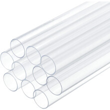 10 Pcs Clear Plastic Rigid Tubing 15mm ID x 16mm OD, 0.5 Meters Length Round Polycarbonate Tubing for Aquarium Water Pipe, Water Cooling System, Plumb
