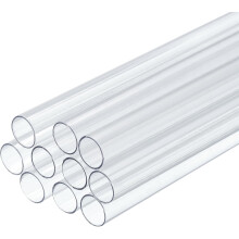10 Pcs Clear Plastic Rigid Tubing 9mm ID x 10mm OD, 0.5 Meters Length Round Polycarbonate Tubing for Aquarium Water Pipe, Water Cooling System, Plumbi