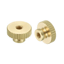 Knurled Thumb Nuts, 18pcs M3 x D11mm x H7mm Brass Knurled Nut with Collar High Head Through Hole Adjusting Nuts for 3D Printer Parts