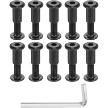 15 Sets Screw Post, Male M6x25mm Carbon Steel Screw Rivets, Female M6x15mm Hex Drive Binding Screws Belt Buckle Binding Bolts Leather Fastener with 1P