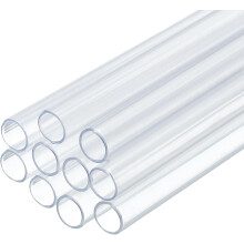 10 Pcs Clear Plastic Rigid Tubing 5mm ID x 6mm OD, 0.5 Meters Length Round Polycarbonate Tubing for Aquarium Water Pipe, Water Cooling System, Plumbin