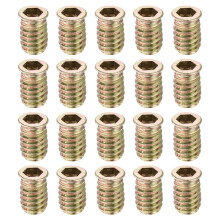 60Pcs Threaded Inserts, 5/16"-18x25/32 Zinc Alloy Hex Socket Drive Screw-in Nut Threaded Inserts Furniture Bolt Fastener Connector for Wood Working To
