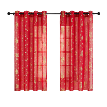 Cortinas Navideñas Elegantes Juego de 2 240x140cm Transparentes Rojas