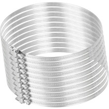6.75 Inch 304 Stainless Steel Duct Clamps, 10 Pcs Adjustable Hose Clamps with Worm Gear Pipe Clamp Air Duct Clamp for Flexible Ducting Heating Cooling