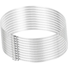 10.5 Inch 304 Stainless Steel Duct Clamps, 10 Pcs Adjustable Hose Clamps with Worm Gear Pipe Clamp Air Duct Clamp for Flexible Ducting Heating Cooling