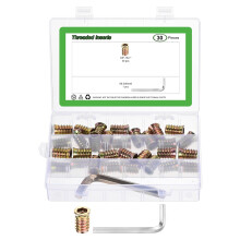 30Pcs 3/8"-16x1 Threaded Inserts Nuts, Zinc Alloy Hex Socket Drive Screw-in Nut Threaded Inserts with 1Pcs Hex Wrench, Wood Inserts Bolt Assortment Ki
