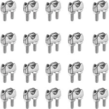 20 Pcs M4 Stainless Steel Wire Rope Clip Clamps, 5/32" Wire Rope U-Bolt Cable Clamps Saddle Fastener for Wire Rope Rigging Tent Rope Guardrail System