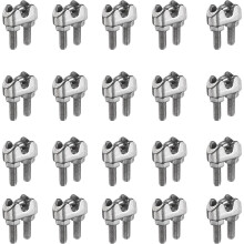 20 Pcs M3 Stainless Steel Wire Rope Clip Clamps, 1/8" Wire Rope U-Bolt Cable Clamps Saddle Fastener for Wire Rope Rigging Tent Rope Guardrail System