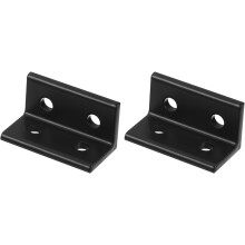 2040 Aluminum Extrusion Profile Corner Bracket, 4 Holes L-Shape Black Bracket, Right Angle Joint Connectors, 2 PCS