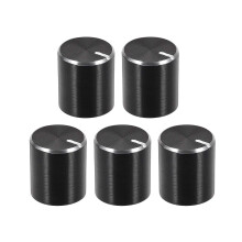 5pcs Potentiometer Knob Knurled Shaft Black Aluminum 6mm Shaft Dia. Rotary Knob 10mmx10mm Volume Control Knob