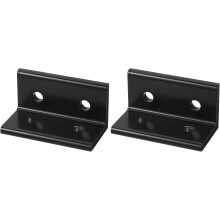4080 Aluminum Extrusion Profile Corner Bracket, 4 Holes L-Shape Black Bracket, Right Angle Joint Connectors, 2 PCS