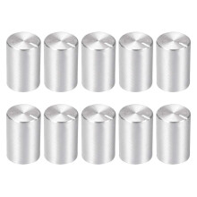 10pcs Potentiometer Knurled Shaft Silver Tone Aluminum 6mm Shaft Dia. Rotary Knob 10mmx15mm Volume Control Knob