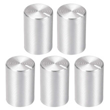 5pcs Potentiometer Knob Knurled Shaft Silver Tone Aluminum 6mm Shaft Dia. Rotary Knob 10mmx15mm Volume Control Knob