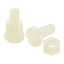 50Sets Nylon Screw Nut Assortment, M5-0.8x12mm Slotted Pan Head Screws & M5 Hex Nuts for Machinery, Electronics, White