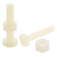40Sets Nylon Screw Nut Assortment, M6-1x30mm Slotted Pan Head Screws & M6 Nuts
