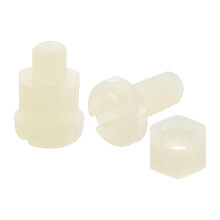50Sets Nylon Screw Nut Assortment, M5-0.8x10mm Slotted Pan Head Screws & M5 Hex Nuts for Machinery, Electronics, White