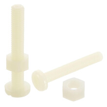 40Sets Nylon Screw Nut Assortment, M6-1x40mm Slotted Pan Head Screws & M6 Nuts