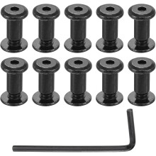 10 Sets Screw Post, Male M4x4mm Stainless Steel Screw Rivets, Female 5x8 Hex Drive Binding Screws Belt Buckle Binding Bolts Leather Fastener with 1Pcs