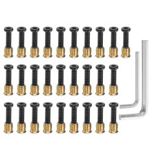 28Sets 5/16 x 1-5/32" Furniture Screw Threaded Inserts for Wood, 5/16 x 19/32 Inserts Nut Bolt Fastener Connector with Hex Socket Drive Mount for Secu