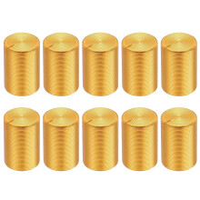 10pcs Potentiometer Knob Knurled Shaft Gold Aluminum 6mm Shaft Dia. Rotary Knob 10mmx15mm Volume Control Knob