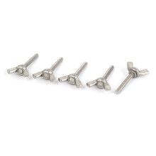 M4 0.7mm Pitch 304 Stainless Steel Butterfly Wing Nut Screw Silver Tone 5pcs