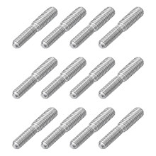 M5x15mm to M6x15mm Double End Threaded Stud Screw Bolt, 12Pcs 304 Stainless Steel Thread Reducer Adapter for Furniture Machinery Assembly Fastener