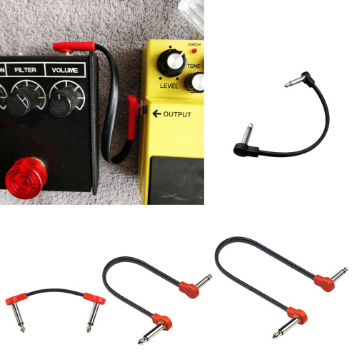 Guitar Effect Cable Profession Right Angle Effect Cables for Guitar Bass Pedals 10cm Black 2