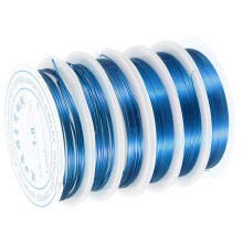 8 Rolls Copper Wire, Beading Craft Wire Jewelry Wire for Gardening Jewelry Making Supplies Craft Beading DIY Accessories, Blue (32-18 Gauge)