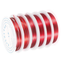 8 Rolls Copper Wire, Beading Craft Wire Jewelry Wire for Gardening Jewelry Making Supplies Craft Beading DIY Accessories, Red (32-18 Gauge)
