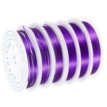 8 Rolls Copper Wire, Beading Craft Wire Jewelry Wire for Gardening Jewelry Making Supplies Craft Beading DIY Accessories, Purple (32-18 Gauge)