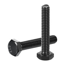 10Pcs 1/4-20 x 1-1/2" Hex Head Bolts, 304 Stainless Steel Fully Threaded Hex Head Screw, Black Oxide Finish, Hex Bolts for Construction, Machinery Man