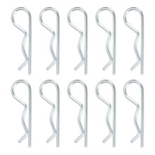 10 Pcs Hitch Pin Clip, 4mm x 85mm R Clips Carbon Steel Retaining Wire Hair Pins Cotter Pin Assortment Kit Clips for Trailer Tractors Mower Carts Truck